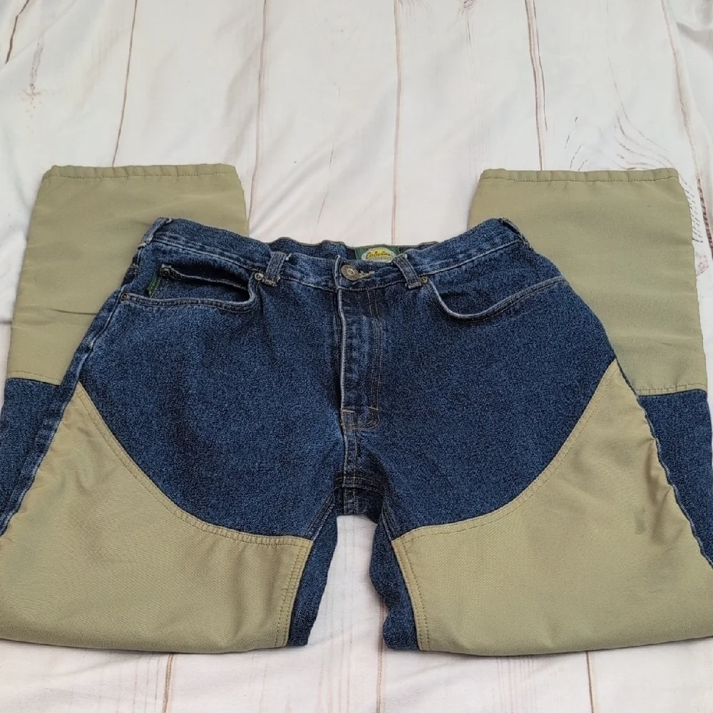 Cabelas Mens Work Wear Brush Guard Hunting Denim Jeans size 34x34